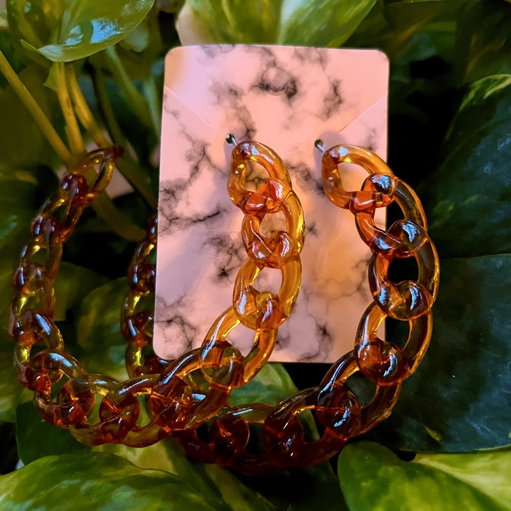 Chain hoops earrings